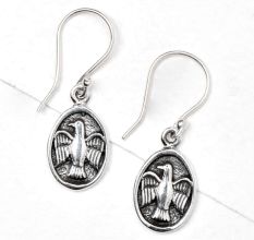Flying Bird 92.5 Sterling Silver Drop Earrings For Women