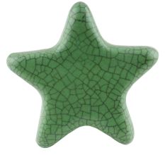 Green Star Crackle Ceramic Knob
