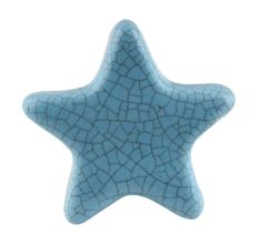 Turquoise Star Crackle Ceramic Knob