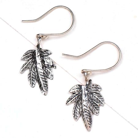 Hanging Leaf 92.5 Sterling silver Earrings For Girls