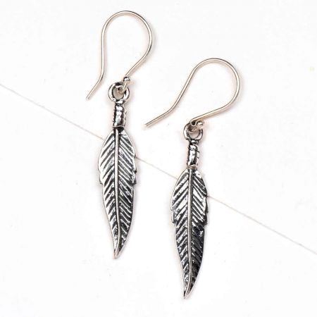 Leaf Design 92.5 Sterling Silver Dangler Earrings For women