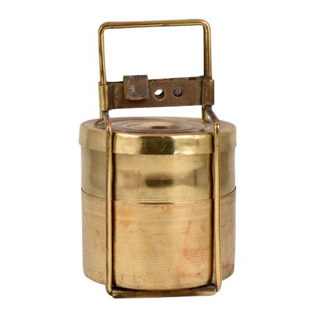 Traditional Double Container Brass Tiffin Box