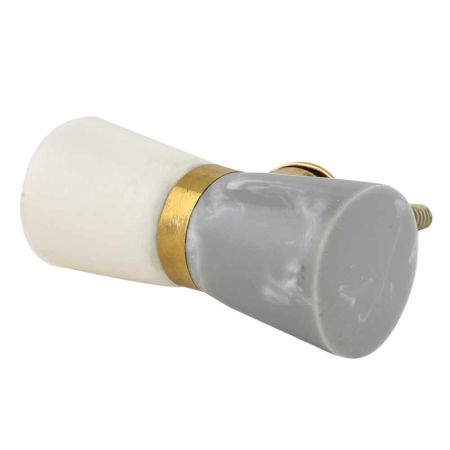 White And Grey Resin Drum Cabinet Knob