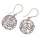 Round 92.5 Floral Filigree Silver Earrings Modern Jewelry For Women