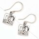 92.5 Sterling Silver Earrings Celtic Knot In Square knot Design
