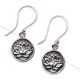 Oxidized Sun Flower Engraved 92.5 Sterling Silver Earrings