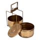 Two Tier Brass Tiffin Box With Metal Frame And lock