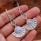 Natural Rainbow Moonstone Gemstone 92.5 Sterling Silver Handmade Female Dangle Earrings