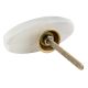 Oval White Stone with Brass Plates Knobs