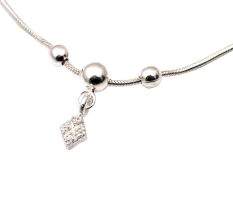 92.5 Sterling Silver Anklets Diamond Charm Payal For Women (In Set of 2)