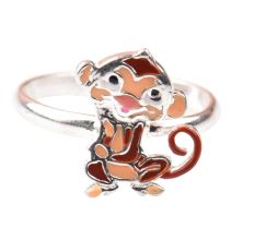 92.5 Sterling Silver Ring With Jerry Mouse Charm Kids Jewelry