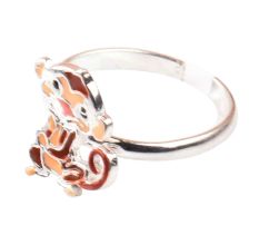 92.5 Sterling Silver Ring With Jerry Mouse Charm Kids Jewelry