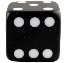 Black Six Sided Dice Resin Cabinet Knobs