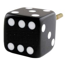 Black Six Sided Dice Resin Cabinet Knobs