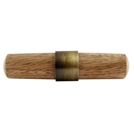 Natural T Bar Wood Brass Cabinet Knobs