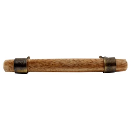 Natural T Bar Wood Brass Handles (6 Inch)