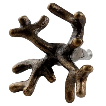 Antique Deer Horn Iron Dresser Knobs