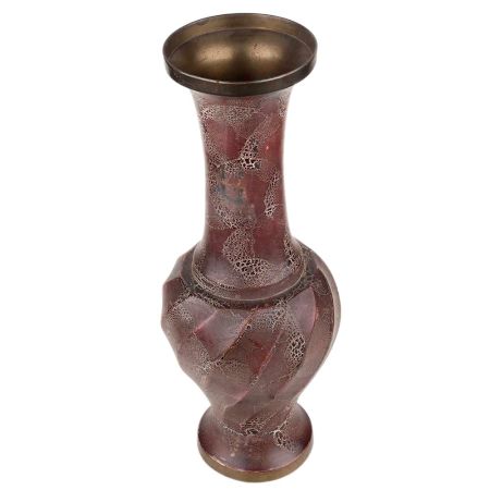 Brass Vase Spiral Design Red Color For Flower Arrangement
