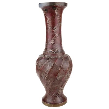 Brass Vase Spiral Design Red Color For Flower Arrangement