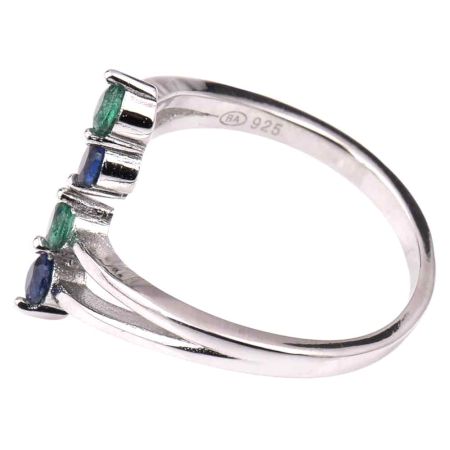 92.5 Sterling Silver Toe Ring Tanzanite and Peridot Stone Women Jewelry (Pair)