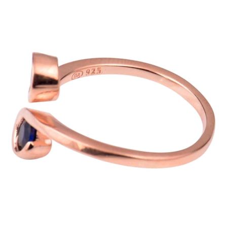 92.5 Sterling Silver Toe Rings Twisted Round Tanzanite Studded Women Jewelry (Pair)