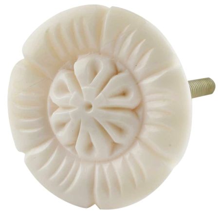 Cream Sunflower Bone Cabinet Knob