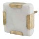 white square Stone Brass Cabinet Knobs
