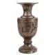 Brass Vase With Hand painted Design Silver Polish