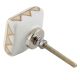 White And Golden Square Ceramic Floral Cabinet  Knobs