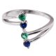 92.5 Sterling Silver Toe Ring Tanzanite and Peridot Stone Women Jewelry (Pair)
