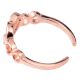 92.5 Sterling Silver Toe Ring Studded American Diamond Chained Heart With Rose Gold Finish (Pair)
