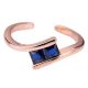 92.5 Sterling Silver Toe Ring Square Tanzanite Studded Twisted Design Women Jewelry With Rose Gold Finish (Pair)