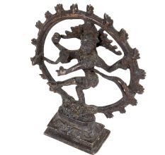 Brass Natraja Dancing Shiva Statue With Rings Of Flame