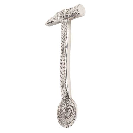 Brass Paper weight Long Floral carved Hammer Design Nickel Finish