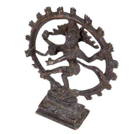Brass Natraja Dancing Shiva Statue With Rings Of Flame
