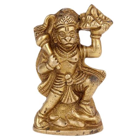 Brass Statue Of Lord Hanuman Lifting A mountain
