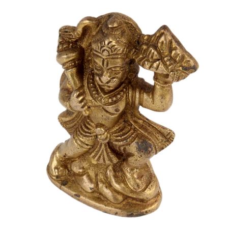Brass Statue Of Lord Hanuman Lifting A mountain