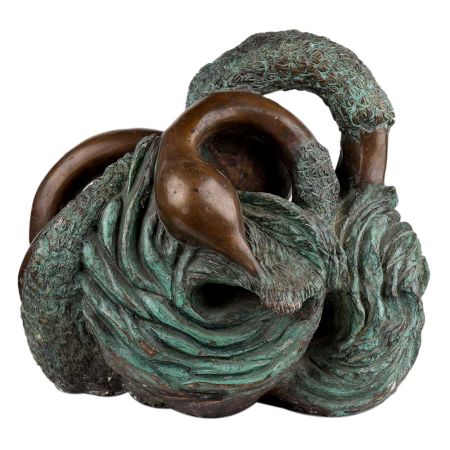 Brass European Birds Family Statue Home Decoration