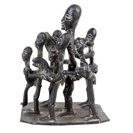 Brass Naga Tribal Family Statue Naga Art