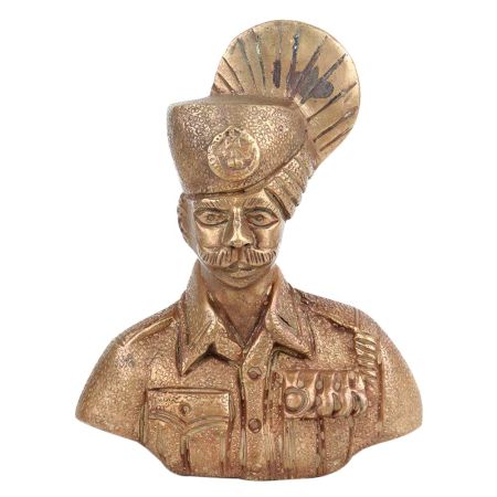 Brass Military Statues Sculpture Bust