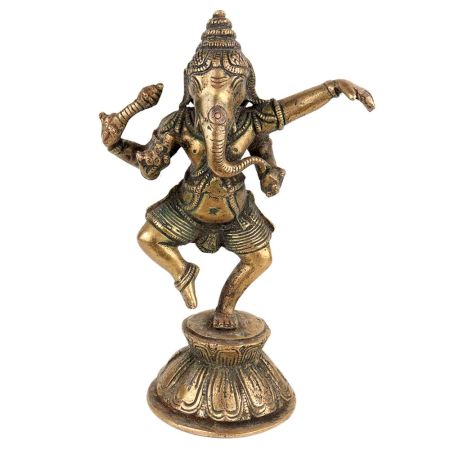 Brass Dancing Ganesha Statue On One Foot