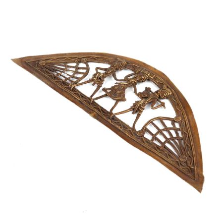 Brass Dhokra Art Wall Hanging Tribal Farmers Statues in Semi Circle