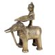 Brass Lady On Elephant Holding A Diya