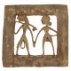 Handmade  Dhokra Wall Art Hanging Tribal Couple Holding Hands Daily Activity