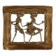 Brass Wall Hanging Dhokra Tribal Couple Holding Hands In Square Frame