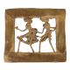 Brass Wall Hanging Dhokra Tribal Couple Holding Hands In Square Frame