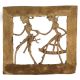 Brass Wall Art Hanging Of A Rural Couple Going To Fields Daily Activity