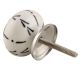 White Ceramic Designer Floral Knob