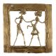 Brass Wall Art Tribal Couple Daily Chores Activity In Square Border