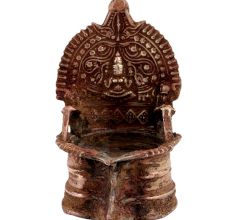 Brass South Indian Gajalaxmi Motif Brass Oil Lamp